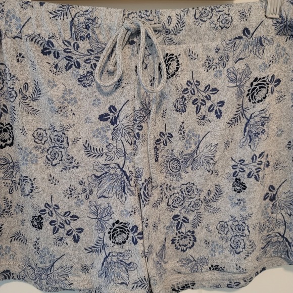 Lucky Brand Women's Large Pajama PJ Set Shirt and Shorts Floral Drawstring Waist - Picture 7 of 16